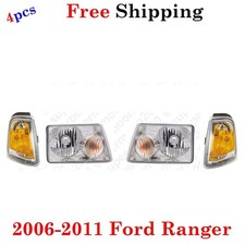 For 2001-2011 Ford Ranger Headlight Turn Signal Lamp Assembly Front Set Of 4