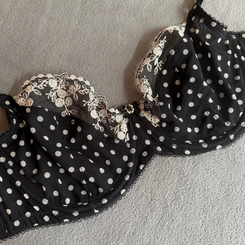 Encaje con aros Felina Paramour Sweet Revenge 38D negro blanco a lunares 115702 Foto 3 de 4