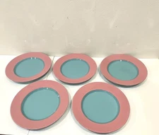 VTG LINDT STYMEIST Japan COLORWAYS Pattern 9" SALAD/DINNER PLATES - Set of 5 - 