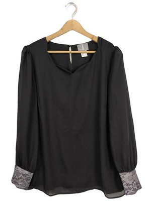 FAIR LADY Langarm-Bluse Damen Bluse Gr. DE 40 schwarz Casual-Look
