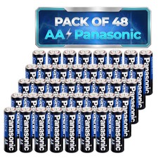 Pack de 48 Pilas Panasonic AA Resistentes a Fugas y Alimentación Larga Duración para LED