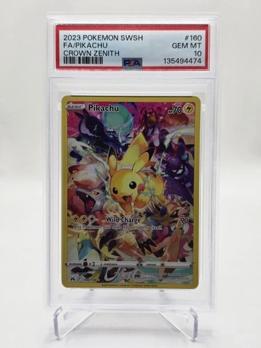 2023 POKEMON SWORD AND SHIELD CROWN ZENITH 160 FULL ART/PIKACHU PSA 10