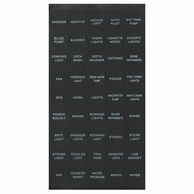 45x/Set 12V Boat Van Instrument Board Fuse Box Decal Switch Labels Panel Sticker