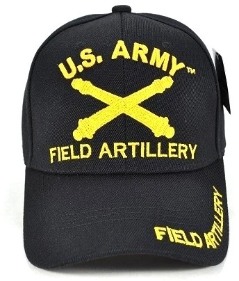 U.S. Army Field Artillery Mens Cap [Black - Adjustable]