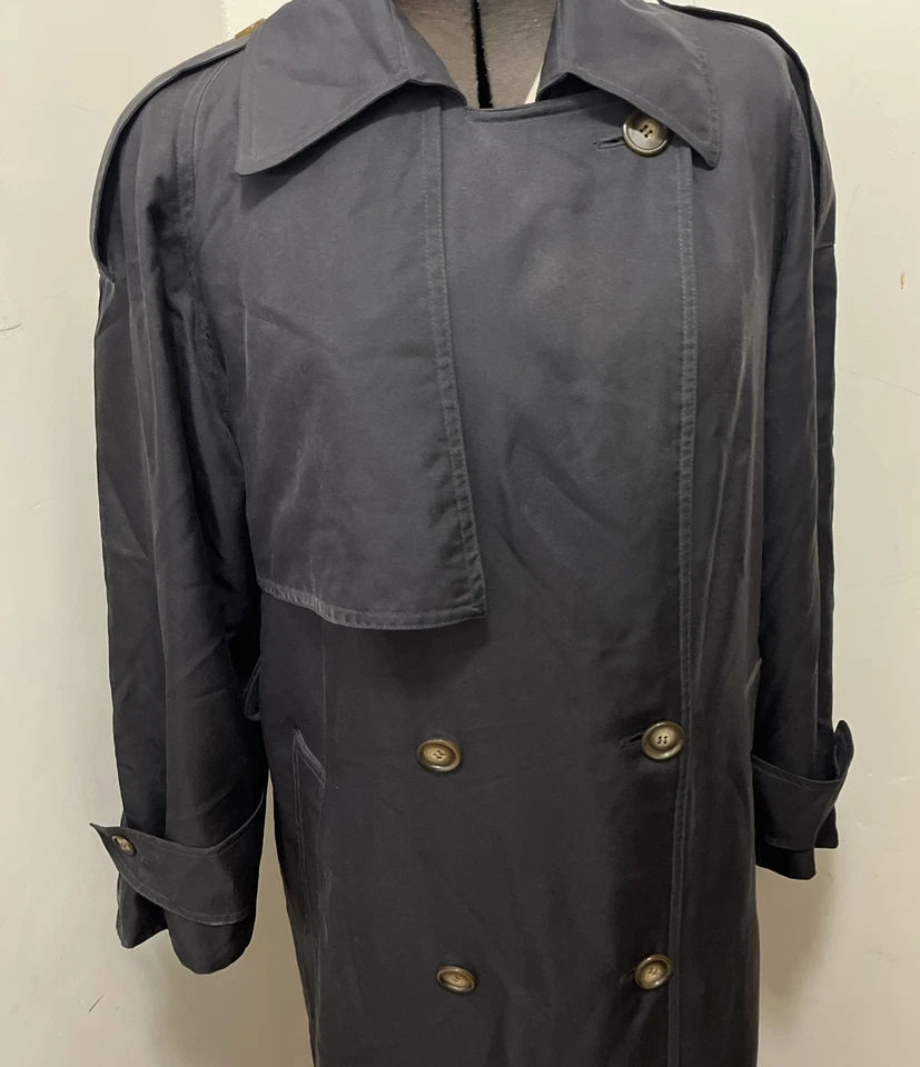 Винтажный Count Romi черный 100% шелк Тренч осени размер 4 - Изображение 4 из 4