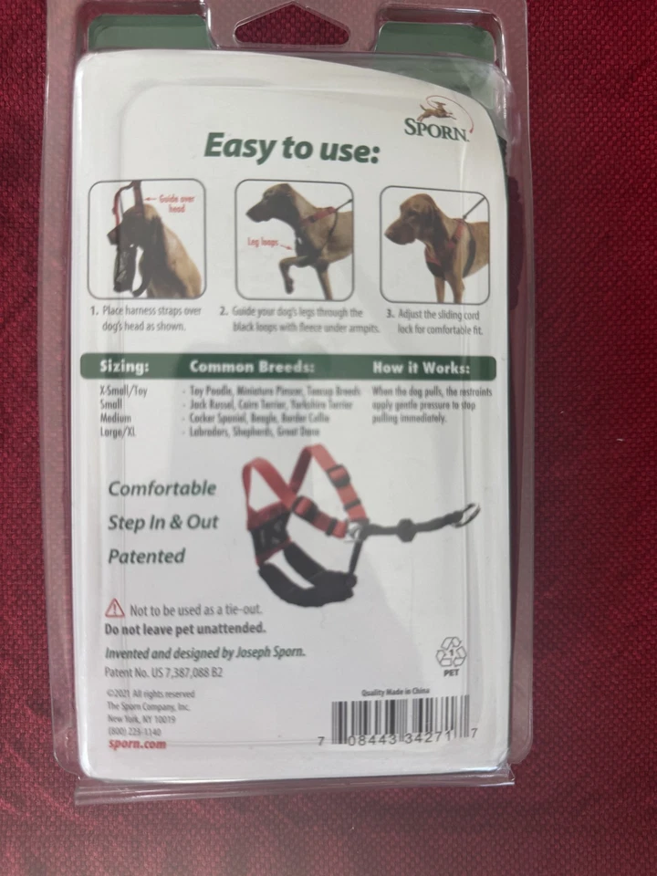 NWT Sporn Non Pulling Mesh Harness Large Necks 16-24 In (43-60cm) In Color BLACK - Image 2 of 4