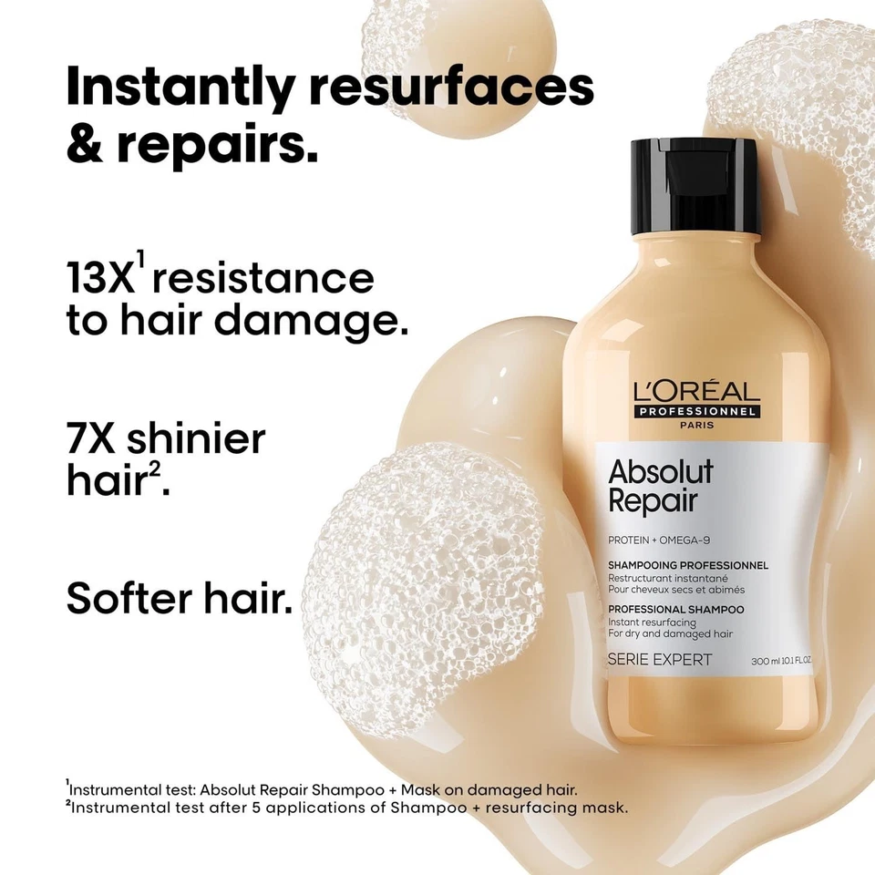 L'Oreal Professionnel Absolut Repair Shampoo 300ml - For Dry & Damaged Hair - Image 2 of 4