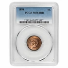 1884 Indian Head Cent 1C PCGS MS 64 RB