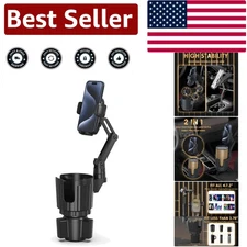 Long Arm Car Phone Mount with Cup Holder Expander - Fit All Vehicles, 360° View