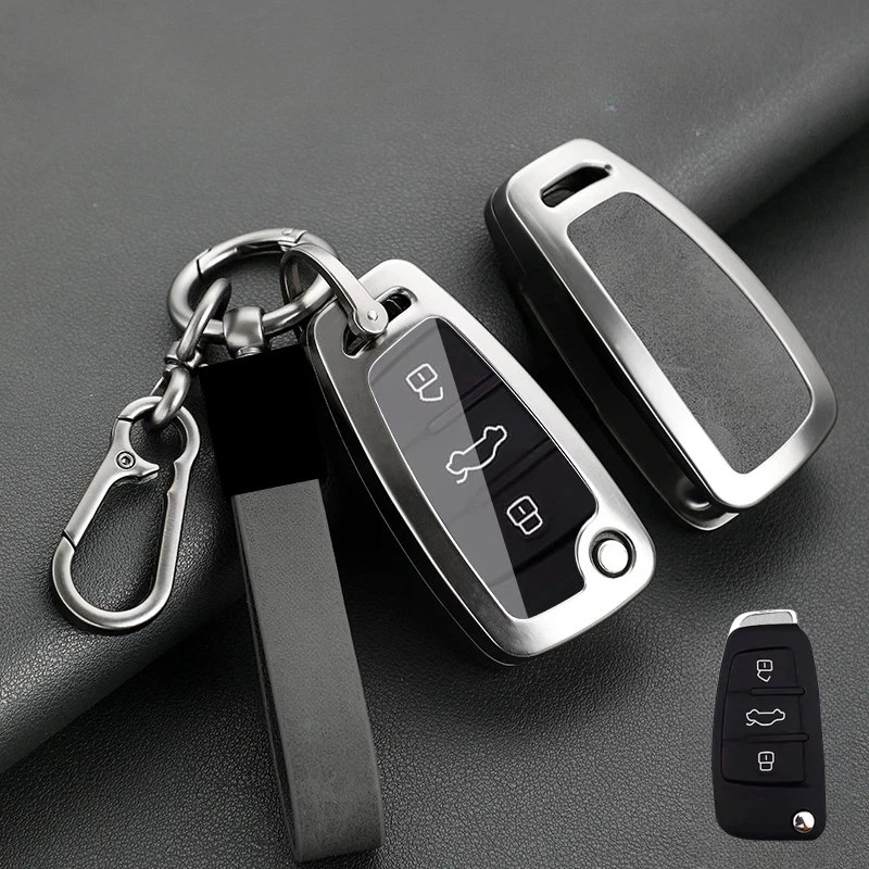 Funda Carcasa Llavero Coche TPU Cuero TPU Aleación Zinc Para Audi A4 A6 RS4 RS6 Q5 Q7 S3 S4 Foto 4 de 4