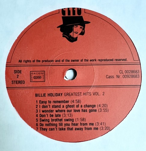 BILLIE HOLIDAY - Greatest Hits Vol.2 -LP-Cleo – CL 0028683-France Pressing-JAZZ - Picture 4 of 4