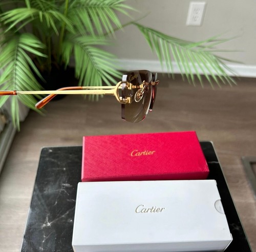 cartier sonnenbrille braun gold unisex Herren Damen - Bild 4 von 5