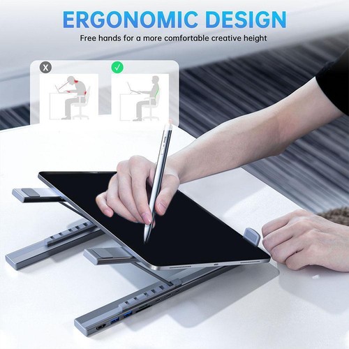 8 In 1 Laptop Stand USB C HUB Laptop Docking Station K8Q9 Support O2I5 U4U8 Y5V4 - Photo 6/14