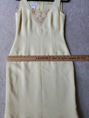 Escada Couture Dress Yellow w/beading Size 36/US 4 With Tags Stunning! - 第 5/10 張圖片