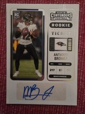 2022 Panini Contenders Anthony Brown Rookie Ticket Auto Ravens