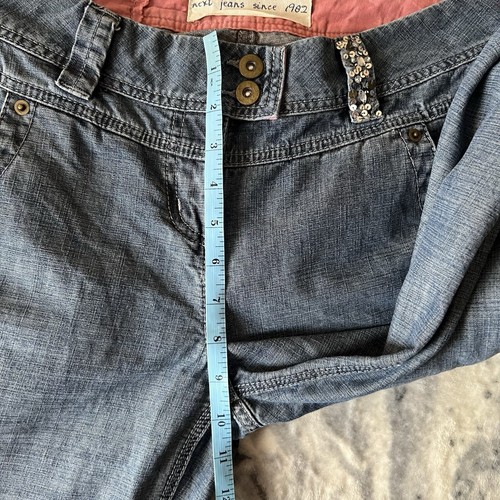 Jeans larghi dritti denim blu dettagli paillettes Y2K vintage Next anni 90 UK 14 lunghi - Foto 22 di 23