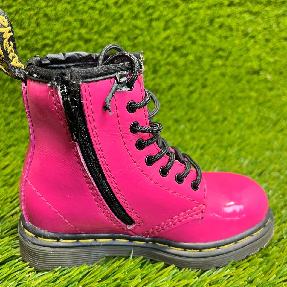 Botas Dr. Martens Brooklee B Niño Pequeño Talla 7C Rosa Negro Caminar Exterior Cremallera Lateral Foto 4 de 4