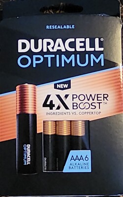 (Lot of 5 packs) Duracell Optimum AAA Batteries Pack Of 6 Batteries
