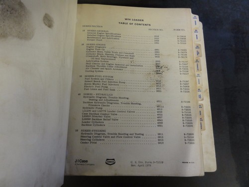 Case W14 Loader Service Manual 9-72539 - Picture 2 of 7