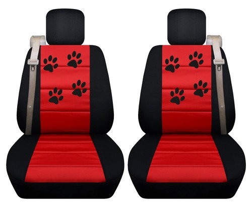 Front set car seat covers Fits GMC Yukon 2000-2006 with INT SB Paw Prints design - Picture 13 of 15