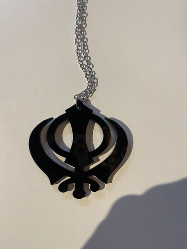 Khanda Sikh Sign Acrylic Car Hanging Sikh style Punjabi - Picture 2 of 3