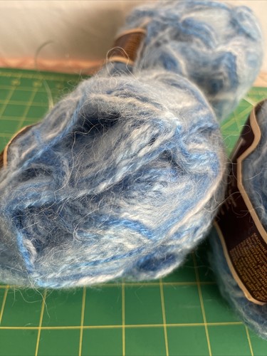 3 matassine vintage Reynolds filato gattino 16% lana e 84% acrilico blu morbido Belgio - Foto 6 di 14