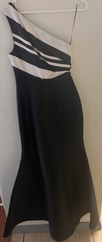 Sachin Babi Noir Rosalynn One Shoulder Bow Detail Evening Gown Dress Size 4 $895 - Picture 10 of 11