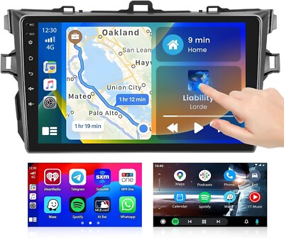 Car Stereo for Toyota Corolla 2009 2012 Android Auto CarPlay 9'' Touchscreen 4+64