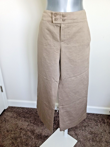 Chole khaki hellbraun Baumwolle/Chanvre weites Bein kurze Hose Gr. FR 44 US 12