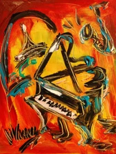 Gorgeous Painting  Canvas Expressionist Modern Art  Stretched BUY IT NOW Y65y44U