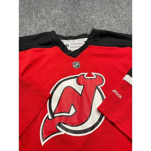 Camiseta deportiva de hockey Reebok para hombre roja/negra NHL cuello en V manga larga talla L/XL - Imagen 8 de 16