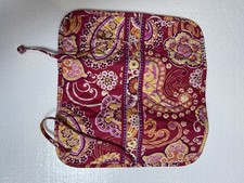 Vera Bradley Make Up Bag Cosmetic Lined Pink Orange Paisley Zippered Small Pouch