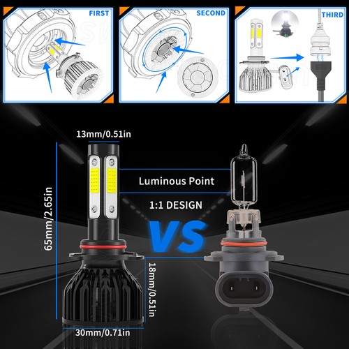 For Toyota Sienna Van 4-Door 2006-2010 LED Headlight Fog Light Bulbs Xenon White - Picture 12 of 19