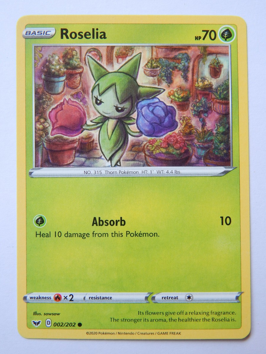 Roseliaです Roselia 002/202 (NM, Pokemon Card, Sword & Shield, 2020