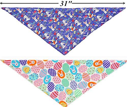Easter Dog Bandana 2 Pack - Triangle Bibs Pet Scarf for Small toarge Dogs and L - Picture 4 of 5