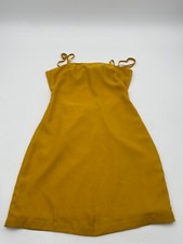 Lulus A-Line Mini Dress Women's XS Mustard Yellow Sleeveless Spaghetti Strap