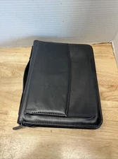 Day-Timer Black Faux Leather Planner 7-ring Binder Organizer  10.5” X 9”