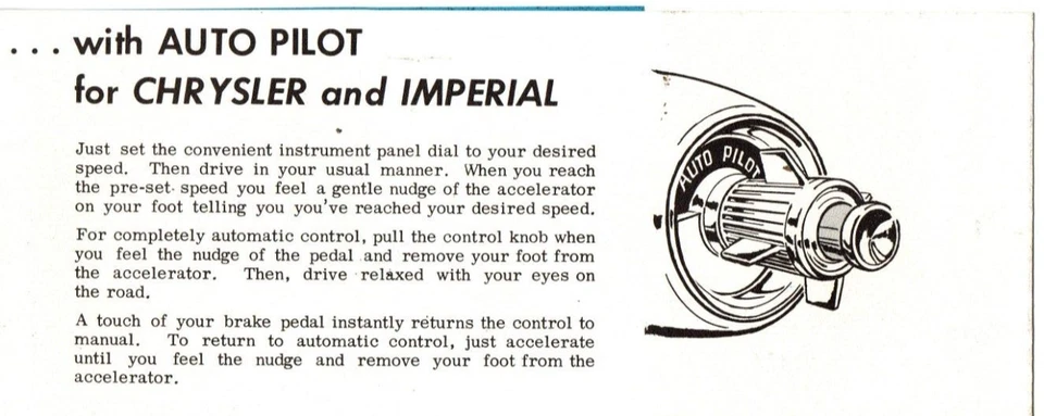 Vintage Original Chrysler and Imperial Auto Pilot Pamphlet - Image 2 of 3