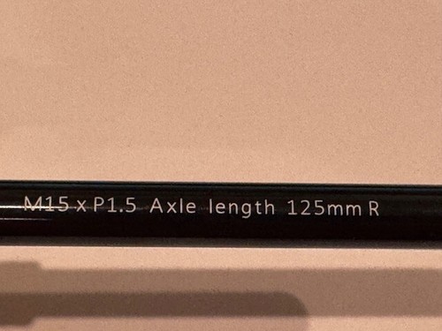 Alloy Bike Front Thru Axle 15mm x 125mm M15(P1.5) - Picture 2 of 2