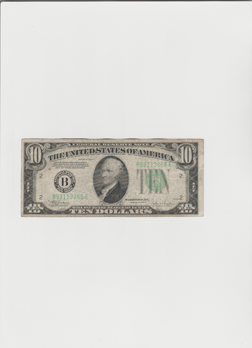 1934-C $10 TEN DOLLARS FRN FEDERAL RESERVE NOTE NEW YORK, NY