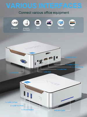 Nipogi Mini PC Alder Lake N95 8GB RAM 256GB SSD 4K UHD WiFi