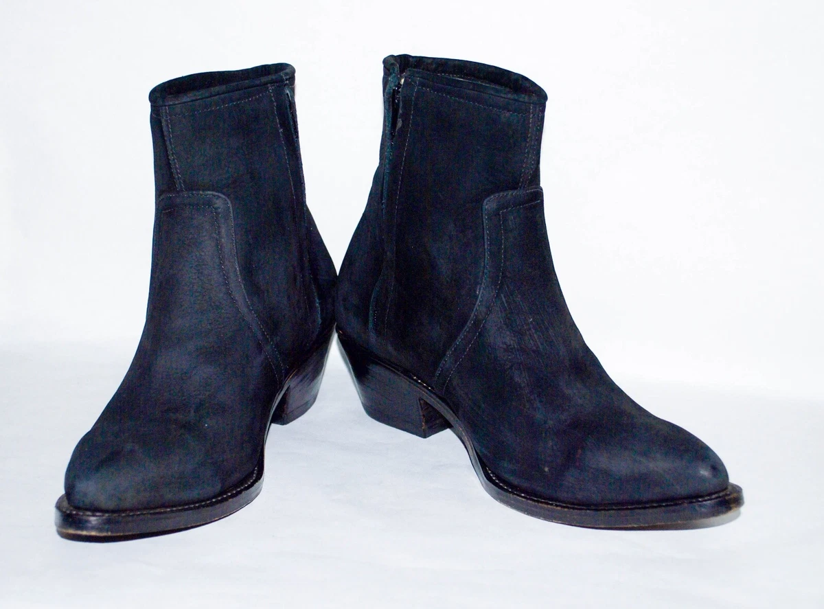 Mens black suede store cowboy boots ebay