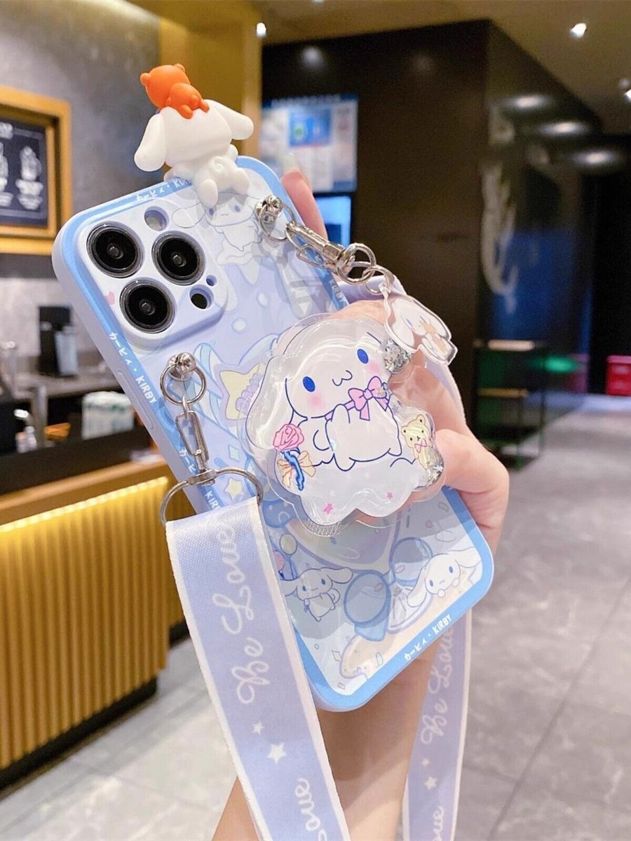 Linda funda de teléfono de dibujos animados Cinnamoroll Mymelody for iPhone 14 15 pro Max, Pompom Linda funda de teléfono de dibujos animados Cinnamoroll Mymelody for iPhone 14 15 pro Max, Pompom