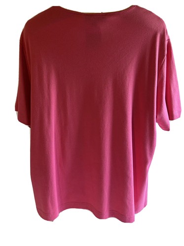 Southern Lady Womens Pink Short Sleeve T-shirt Scoop Neckline Party Pink 2X NWT - Picture 3 of 7