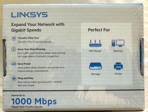 Linksys SE3005 V2 5-port Gigabit Ethernet Switch Sealed - Picture 3 of 5