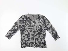 Matalan Womens Grey Crew Neck Polyester Blend Cardigan Size 12