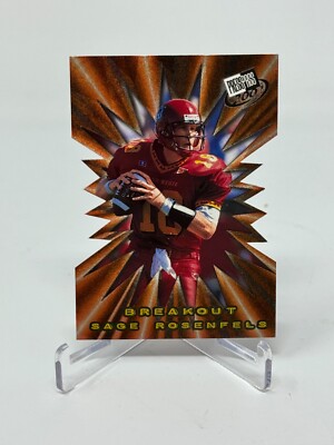 2001 Press Pass Football Sage Rosenfels Breakout Die-Cut Card #B 6/36