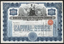 1913 New Jersey: Marconi Wireless Telegraph Company of America