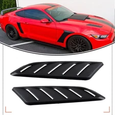 For Ford Mustang Sport Black Car Front Hood Air Vent Cover Decor Trim 2Pcs