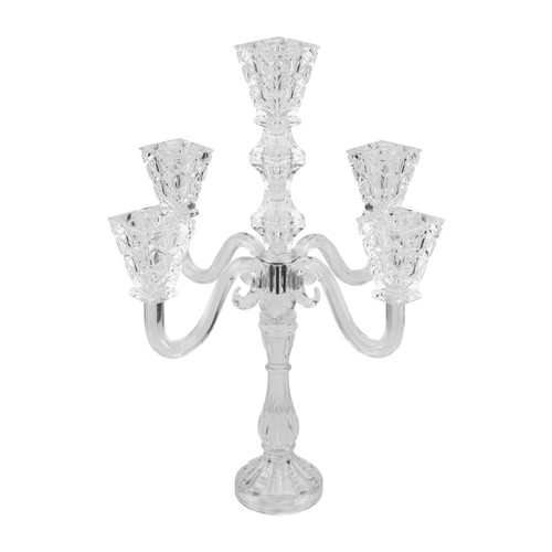 YAKii Crystal Candelabra 19.7inch Tall 5-Arm Candle Holder Table Decor Ultra ...